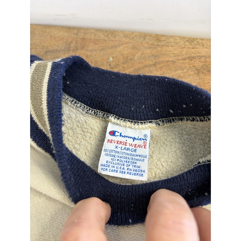 Vintage 90s Champion Reverse Weave Ringer Crewneck Sweatshirt Adult Size XL - Picture 4 of 14